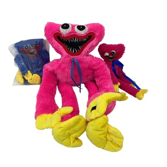 Poppy's Place Horror Huggy Wuggy Blue Furry Monster Plush Dolls LOT Pink Toys